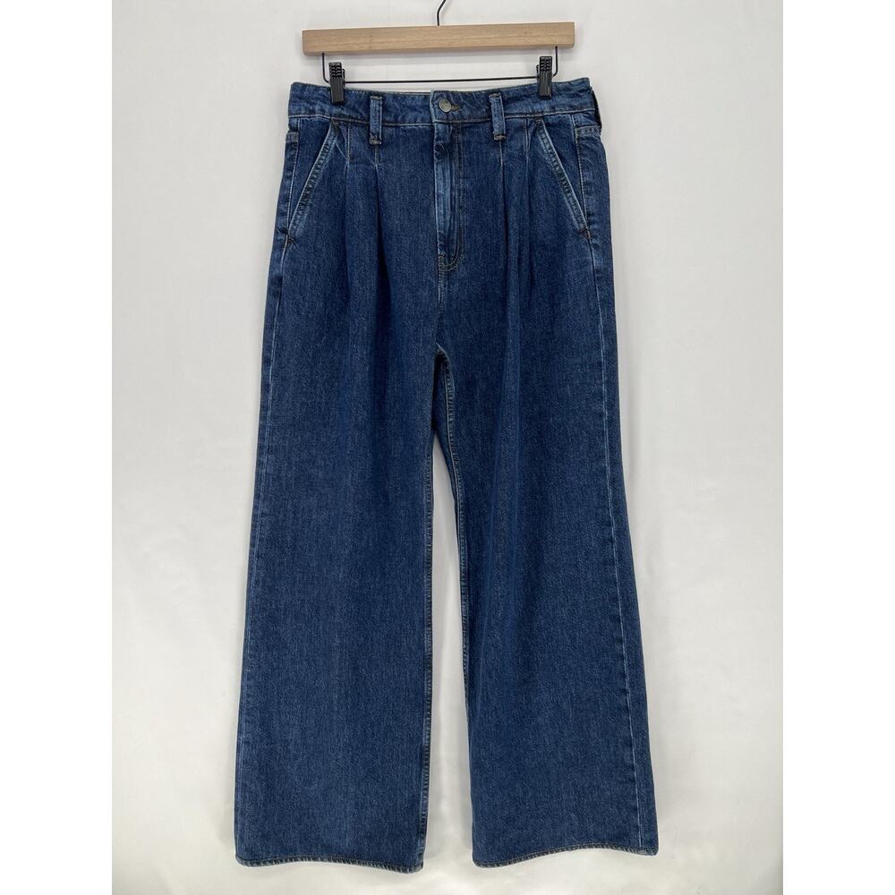 ANINE BING Carrie Wide Leg Jeans Womens 29 High Rise Pleated Cotton Denim - Picture 3 of 14
